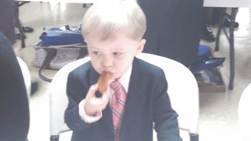 Elias Howell was more interested in lunch than the camera